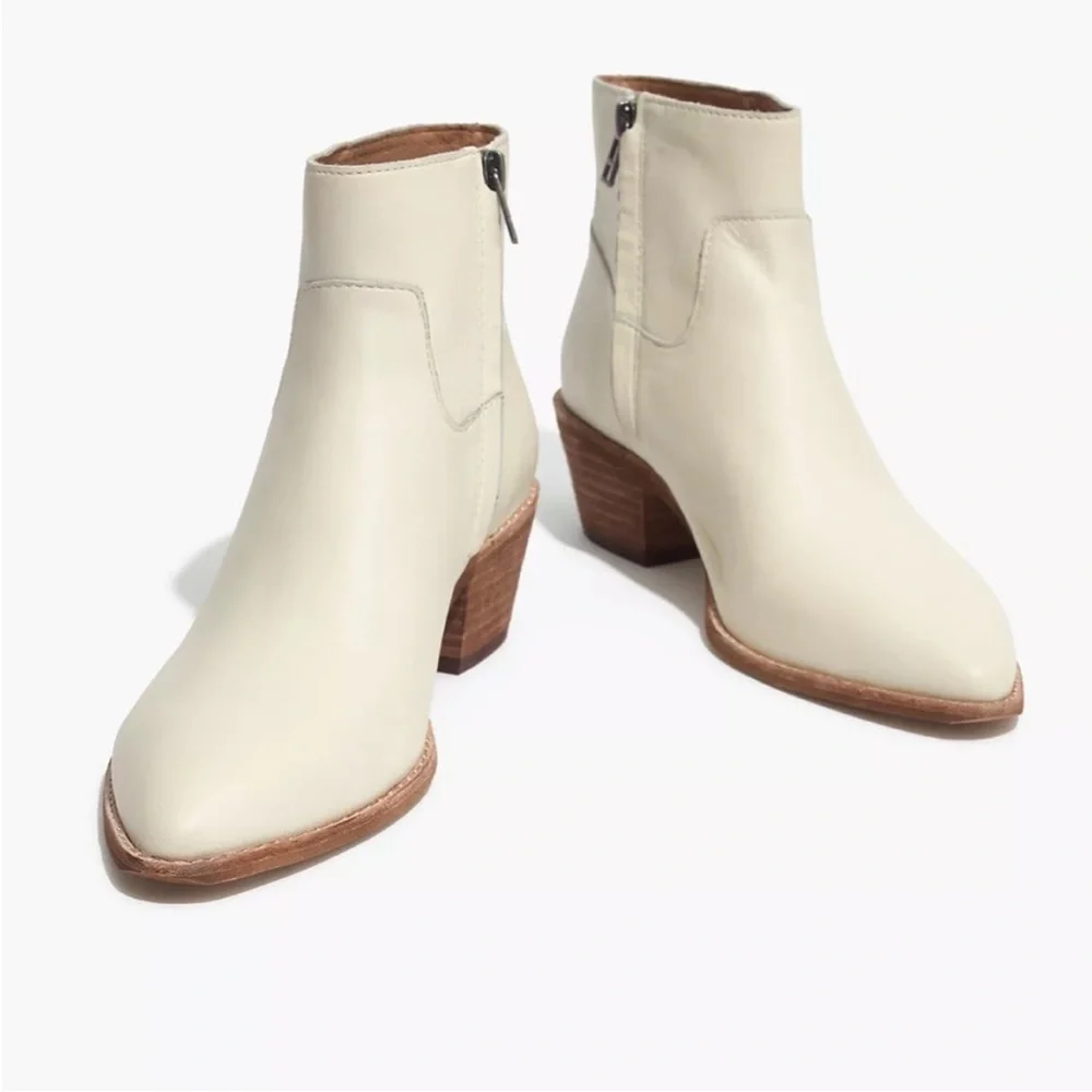 Madewell White Charley Booties